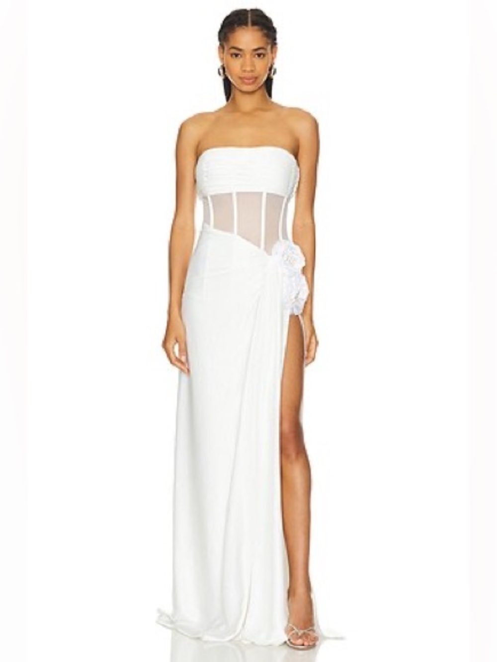 BRONX AND BANCO 
Cora Strapless Blanc Dress in White
